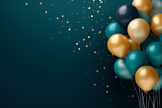 Geburtstagsfreude - Bunte Ballons am blauen Himmel