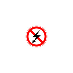 No flash photography sign. No Flash icon symbol isolated on white background