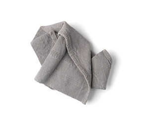 Grey Linen Napkin Cloth, Vintage Folded Tablecloth, Natural Eco Textile, Linen Napkin