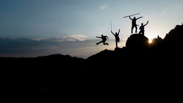 The success of the active, energetic and enthusiastic team of climbers on the rocks