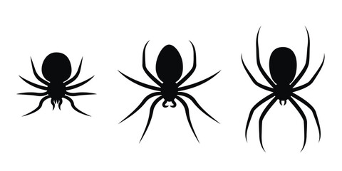 Set of different spiders. Insects in flat style.