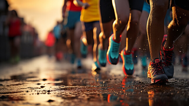 Runners in marathon.