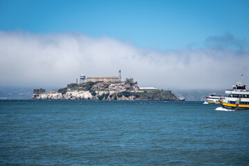 Famous Alcatraz Island in San Francisco bay, California