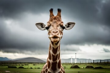 giraffe in the zoo - obrazy, fototapety, plakaty