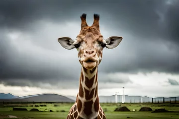 Poster giraffe in the zoo © sehar