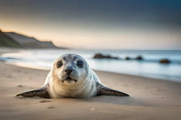 Foto op Canvas sea lion on the beach © sehar