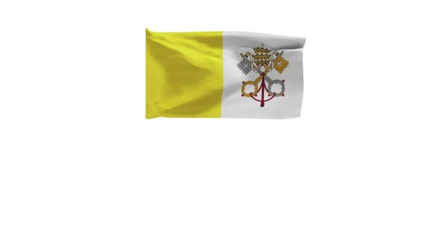 3D rendering of the flag of Vatican City waving in the wind.
