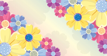 Colorful Floral Pattern Background Vector Illustration.