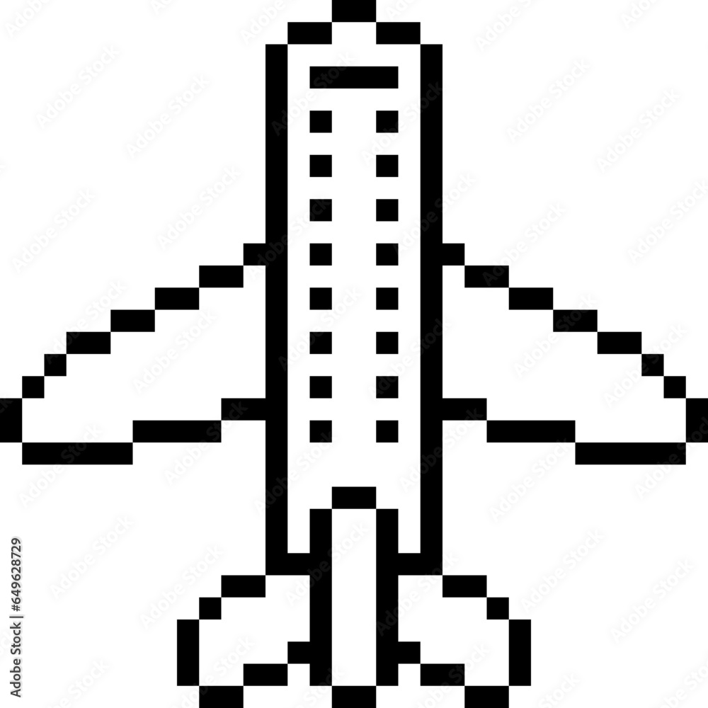 Sticker Plane Pixel Art Outline Icon