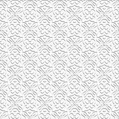 Vector pattern with symmetrical elements . Modern stylish abstract texture. Repeating geometric tiles from striped elements.Black and white pattern.