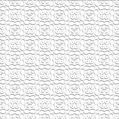 Vector pattern with symmetrical elements . Modern stylish abstract texture. Repeating geometric tiles from striped elements.Black and white pattern.