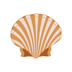 Cartoon Vector illustration scallop shell icon Isolated on White Background