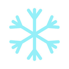 Snowflake icon. Blue snowflake button. Vector illustration in flat style