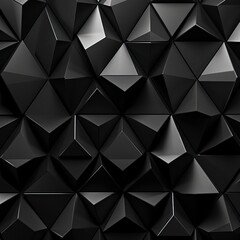 Panoramic black triangles mosaic background. Generative AI