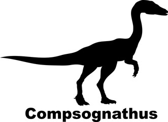Compsognathus Dinosaur silhouette dinosaur monogram dinosaur species dinosaur breed types of dinosaurs, types of dinosaurs, dinosaur monogram, dinosaur breed