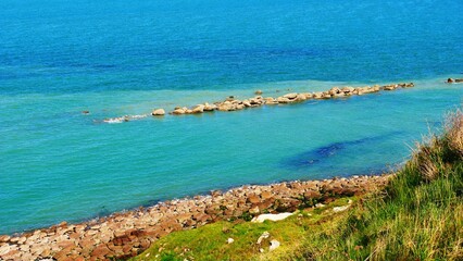 La Manche vue du Cap Gris-Nez dans le Pas-de-Calais sur la côte d'Opale région Hauts-de-France