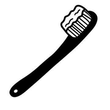 recommend clip art: Toothbrush black outline