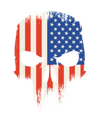 Skull USA FLAG 