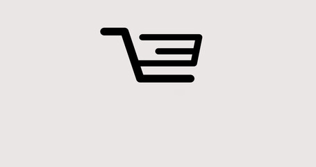 Online shopping logo with written online shopping text in abstract illustration in vertical high resolution. 