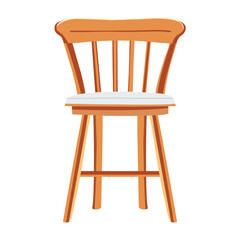 Classic wooden chair on white 