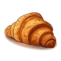 Coissant on white background