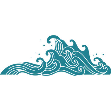 recommend clip art: japan ocean wave silhouette shape design 