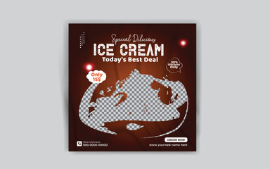 Delicious ice cream social media post design template