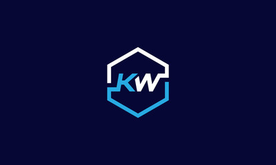 KW logo design. Letter KW initials logo design. vector illustrations