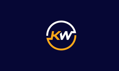 KW logo design. Letter KW initials logo design. vector illustrations