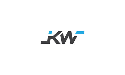 KW logo design. Letter KW initials logo design. vector illustrations