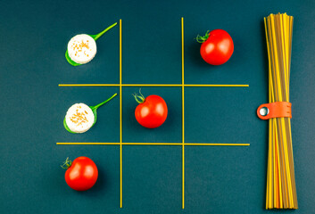 X and O spaghetti games.