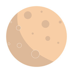 Cartoon Brown Moon with a Smiling Face and Stars in the Sky Vector Illustration. Can use for graphic element , web element, flat design.