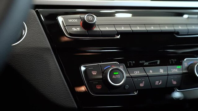 Kyiv, Ukraine - APRIL 12, 2023 BMW X1 Interior climate control Closeup