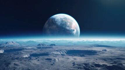Naklejka na ściany i meble illustration of the earth as seen from moon