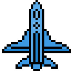 Fototapeta premium Plane Pixel Art Color Outline Icon