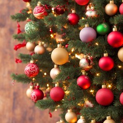 Obraz na płótnie Canvas Close up of a Christmas tree with Douglas.