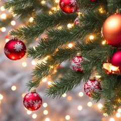 Close up of a Christmas tree with Douglas.