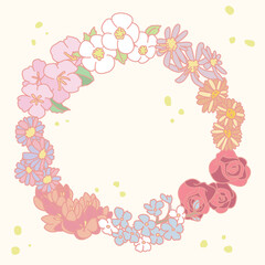 Flower Wreath in Pastel Colors