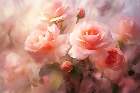roses delicate background paint. Watercolor Rose Wreath. Beautiful postcard, picture, wallpaper, photo wallpaper with peonies