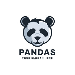 Panda Head Logo Vector Icon Illustration
