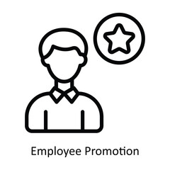 Employee Promotion vector  outline Icon Design illustration. Human Resources Symbol on White background EPS 10 File 
