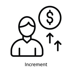 Increment vector  outline Icon Design illustration. Human Resources Symbol on White background EPS 10 File 