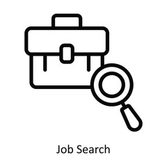 Job Search vector  outline Icon Design illustration. Human Resources Symbol on White background EPS 10 File 