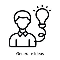 Generate Ideas vector  outline Icon Design illustration. Human Resources Symbol on White background EPS 10 File 