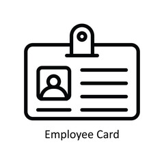 Employee Card vector  outline Icon Design illustration. Human Resources Symbol on White background EPS 10 File 