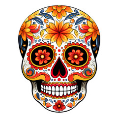 Sugar Skull Mexican Halloween Clipart Illustration
