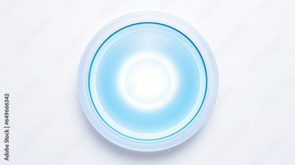 Poster blue light luminescent button isolated on the background of computer graphics website design