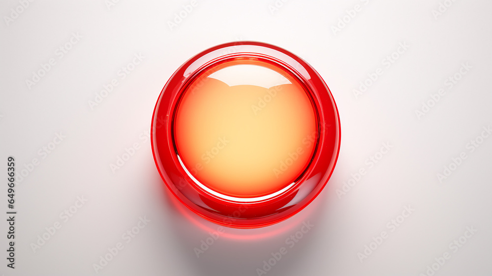 Aufkleber red light fluorescent button isolated on the background of computer graphics website design