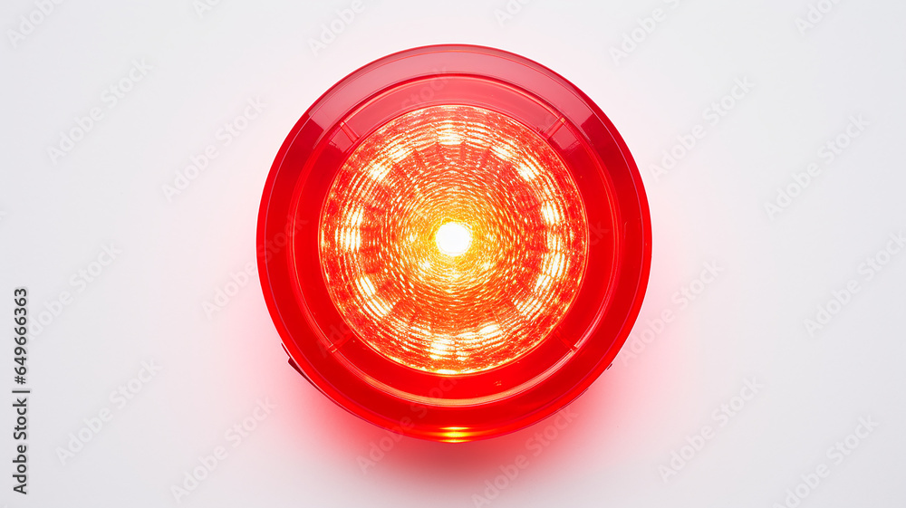 Aufkleber red light fluorescent button isolated on the background of computer graphics website design