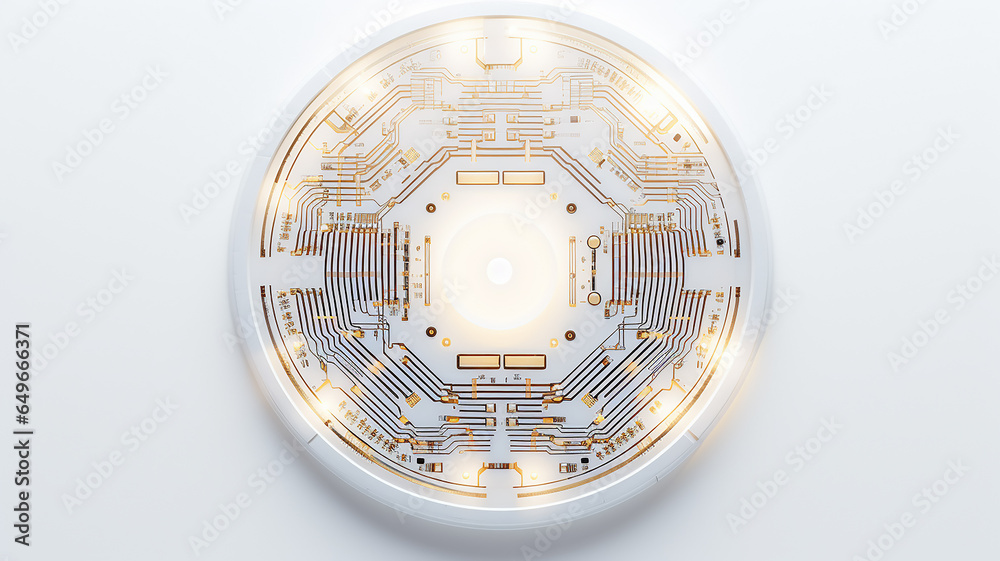 Aufkleber white computer chip light fluorescent button isolated on the background computer graphics website design